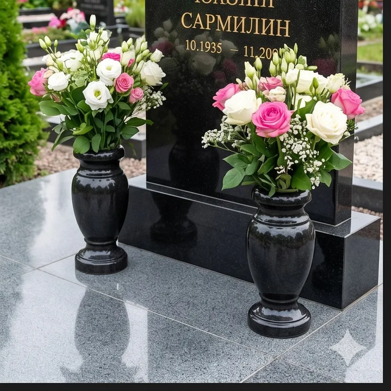 Гранитные вазы для цветов на участке в Самаре