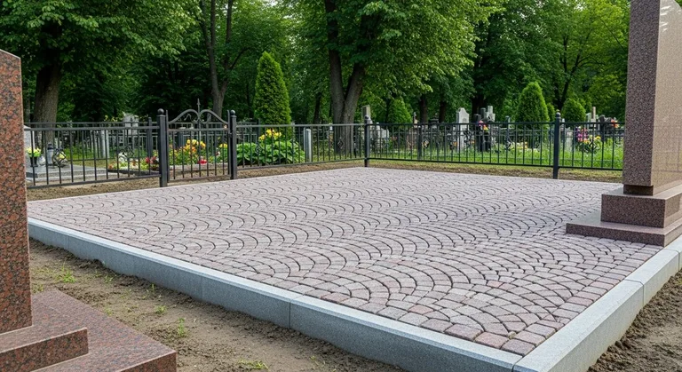 Гранитная плитка ёлочкой на участке, образец ПМ021 в Самаре