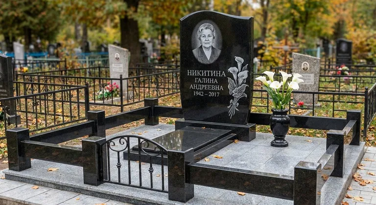 Памятник с гравировкой калл — выполненная работа «Никитина» в Самаре