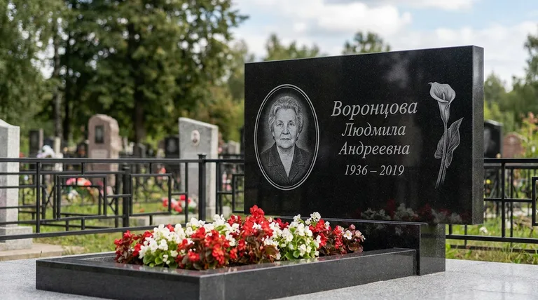 Памятник с гравировкой калл — выполненная работа «Воронцова» в Самаре