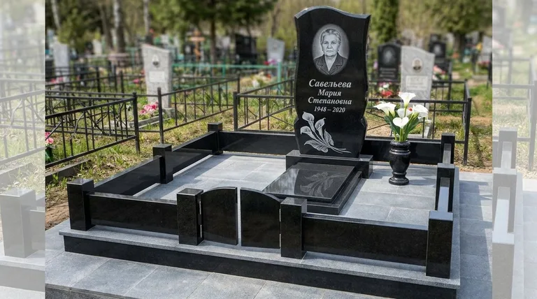 Памятник с гравировкой калл — выполненная работа «Савельева» в Самаре