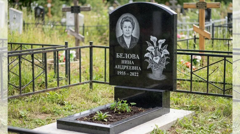 Памятник с гравировкой калл — выполненная работа «Белова» в Самаре