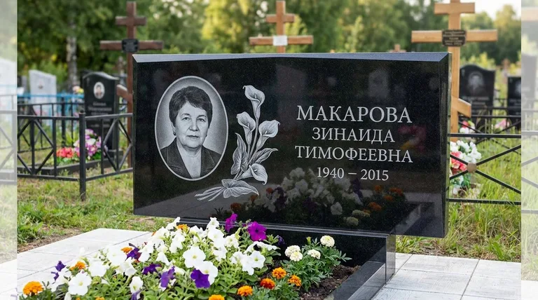 Памятник с гравировкой калл — выполненная работа «Макарова» в Самаре