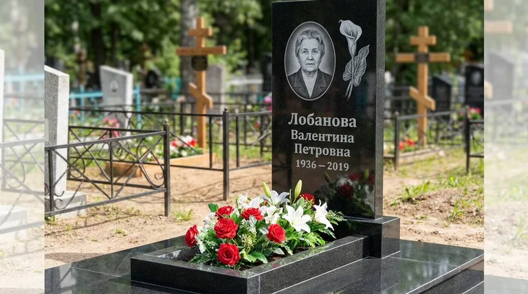 Памятник с гравировкой калл — выполненная работа «Лобанова» в Самаре