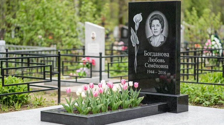 Памятник с гравировкой калл — выполненная работа «Богданова» в Самаре