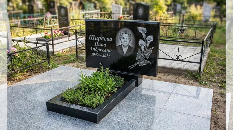 Памятник с гравировкой калл — выполненная работа «Ширяева» в Самаре