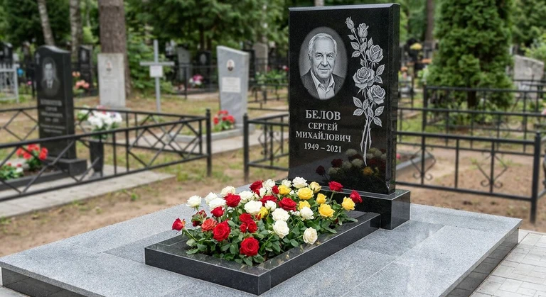 Гравировка цветов на памятник в Самаре — розы на граните