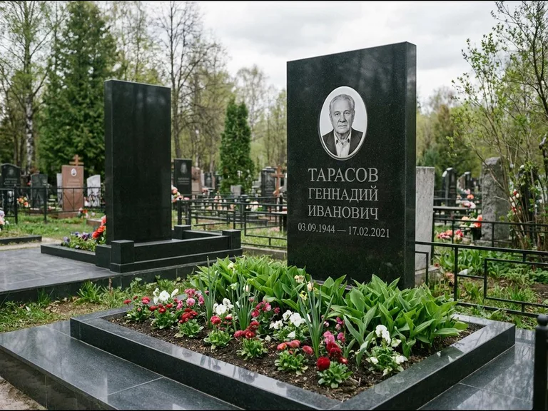 Керамический портрет на габбро-диабазе в Самаре
