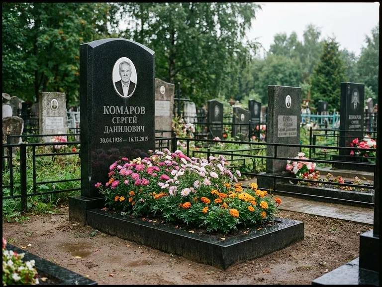 Портрет на керамике — семейный памятник в Самаре