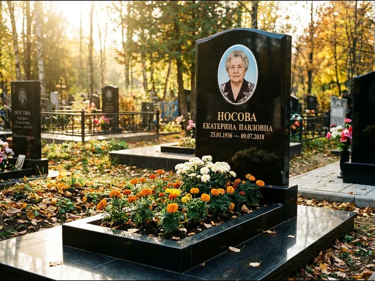 Керамический портрет мужчины на чёрном граните в Самаре