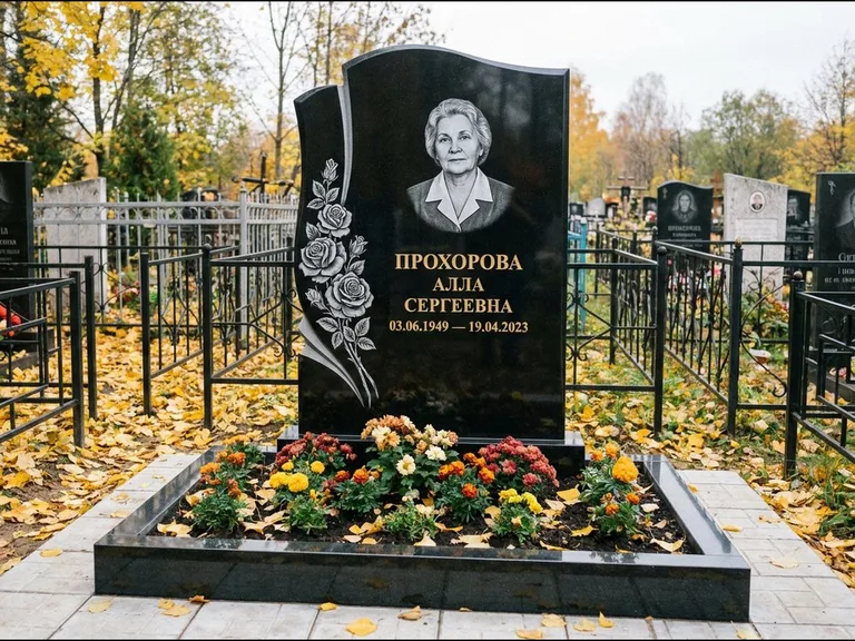 Гравировка портрета на чёрном граните — выполненная работа 20 в Самаре