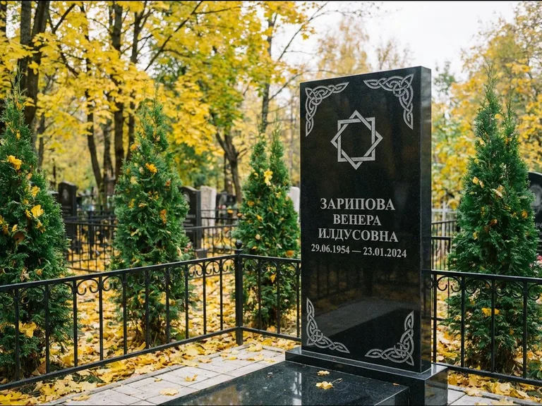 Мусульманский памятник — руб аль-хизб с восточной плетёнкой, работа «Зарипова» в Самаре