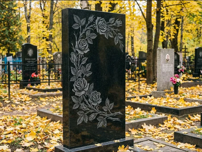 Цветы и орнамент — гравировка с выездом на кладбище в Самаре
