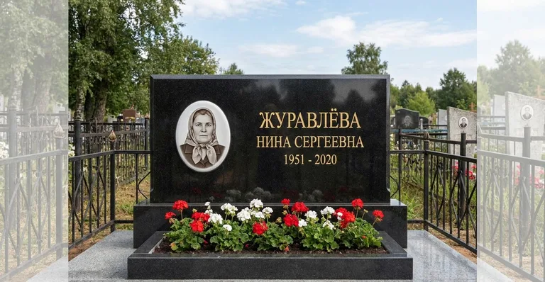 Гранитный памятник с портретом, Гранитный памятник с портретом на Красненьком кладбище