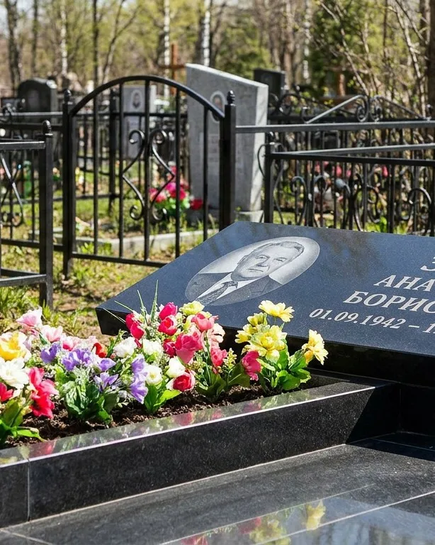 Премиум памятник под ключ с мощением и оградой в Самаре