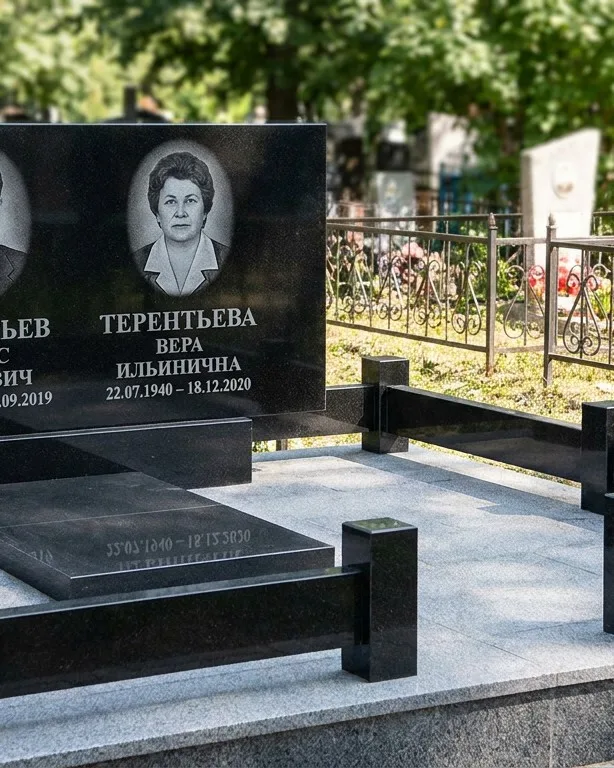 Премиум памятник под ключ с золочёной гравировкой в Самаре