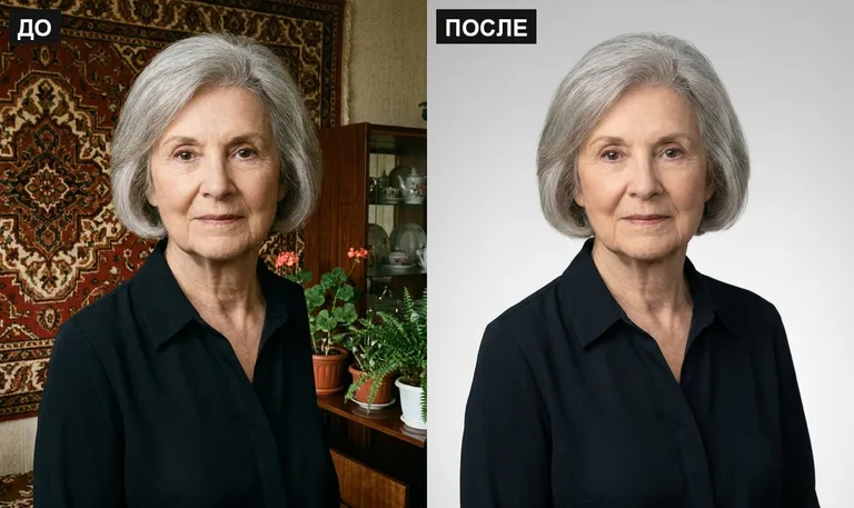 Ретушь фото на памятник — замена фона: до и после в Самаре