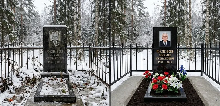 Диптих №20: тротуарная плитка вокруг памятника отмыта аппаратом высокого давления в Самаре
