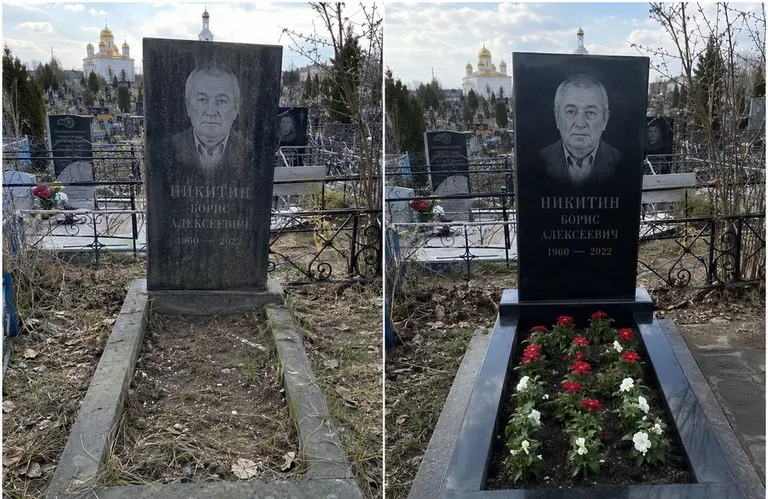 Диптих №3: покраска оградки и прополка цветника с тюльпанами — до и после в Самаре