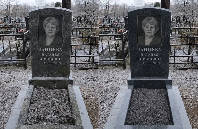 Диптих №10: белый мрамор — убраны жёлтые подтёки, восстановлена белизна стелы в Самаре