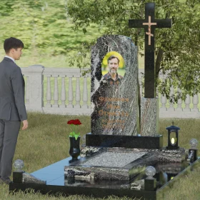 Гранитный православный памятник – П039