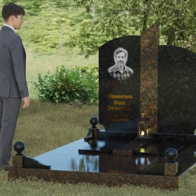 Гранитный вертикальный памятник светский - П068