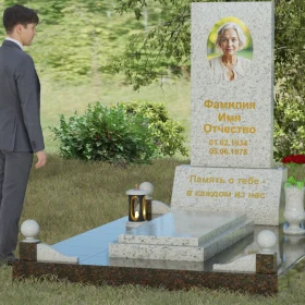 Вертикальный комбинированный памятник - П069