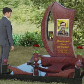 Гранитный вертикальный памятник светский - П078