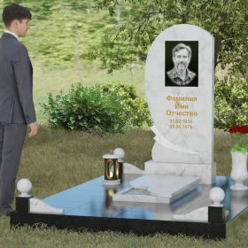 Гранитный вертикальный памятник светский - П080