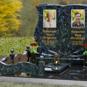 Гранитный горизонтальный памятник на двоих П148 - П148