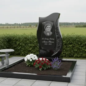 Гранитный вертикальный светский памятник - ПН127
