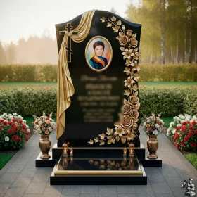 Элитный Гранитный православный памятник с крестом - ПН142