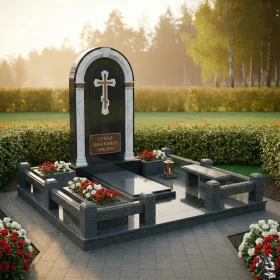 Комбинированный православный семейный склеп - ПН168