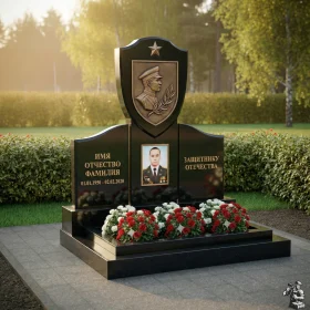 Гранитный элитный вертикальный памятник - ПН179