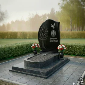 Гранитный вертикальный элитный памятник - ПН227