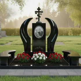 Элитный Гранитный православный памятник для двоих - ПН382