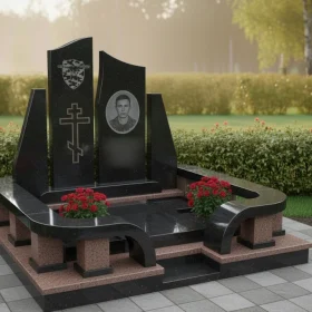 Элитный Гранитный памятник с крестом - ПН397