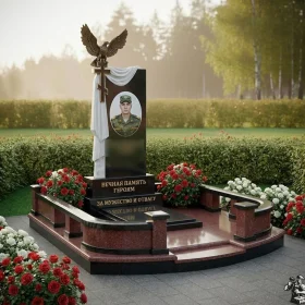 Элитный Гранитный памятник с крестом - ПН406