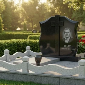 Гранитный православный памятник с крестом - ПН490