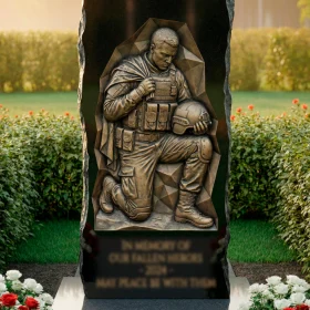 Вертикальный гранитный памятник на одного - ПН545