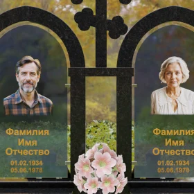 Памятник комбинированный с крестом - П244