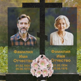 Памятник комбинированный с православным крестом - П250