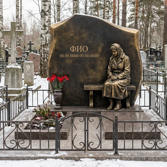 Бронзовый мемориал с мемориальной скульптурой со скорбящей матерью
