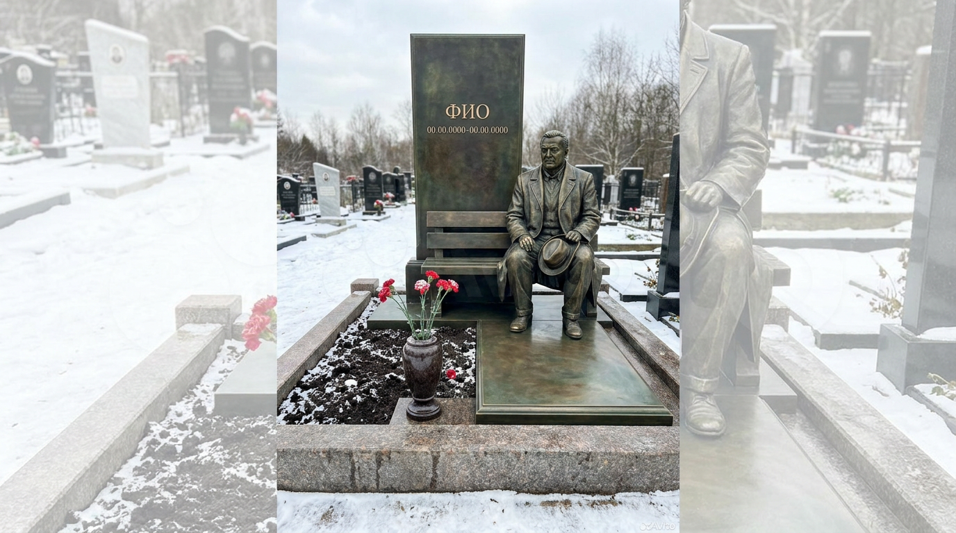 Пример дизайна: Бронзовый памятник с мемориальной скульптурой