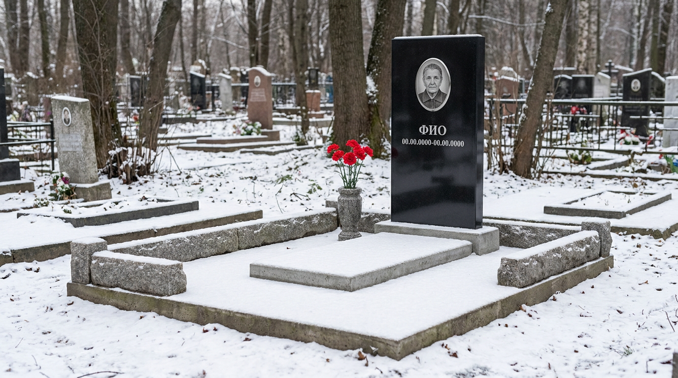 Пример дизайна: Пластиковый памятник в виде глыбы