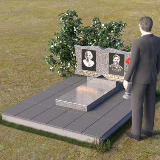 Гранитный памятник с неровными краями
