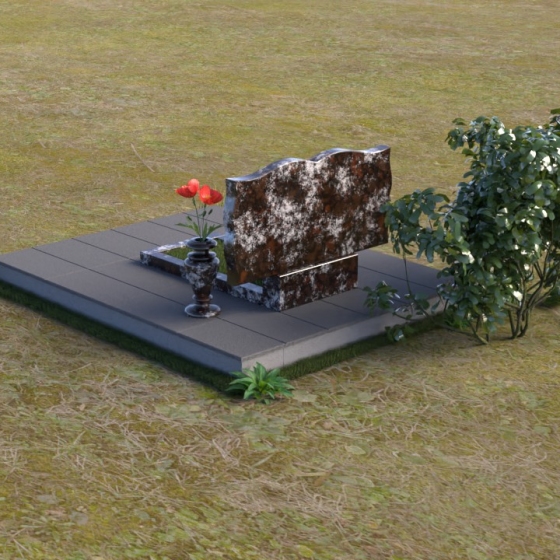 Надгробие с волнообразными крыльями, гранит амфиболит, вид 4