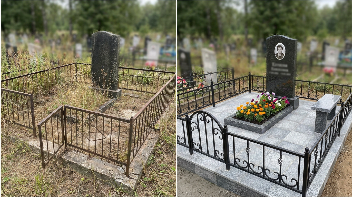 Благоустройство могилы в Самаре — пример 1