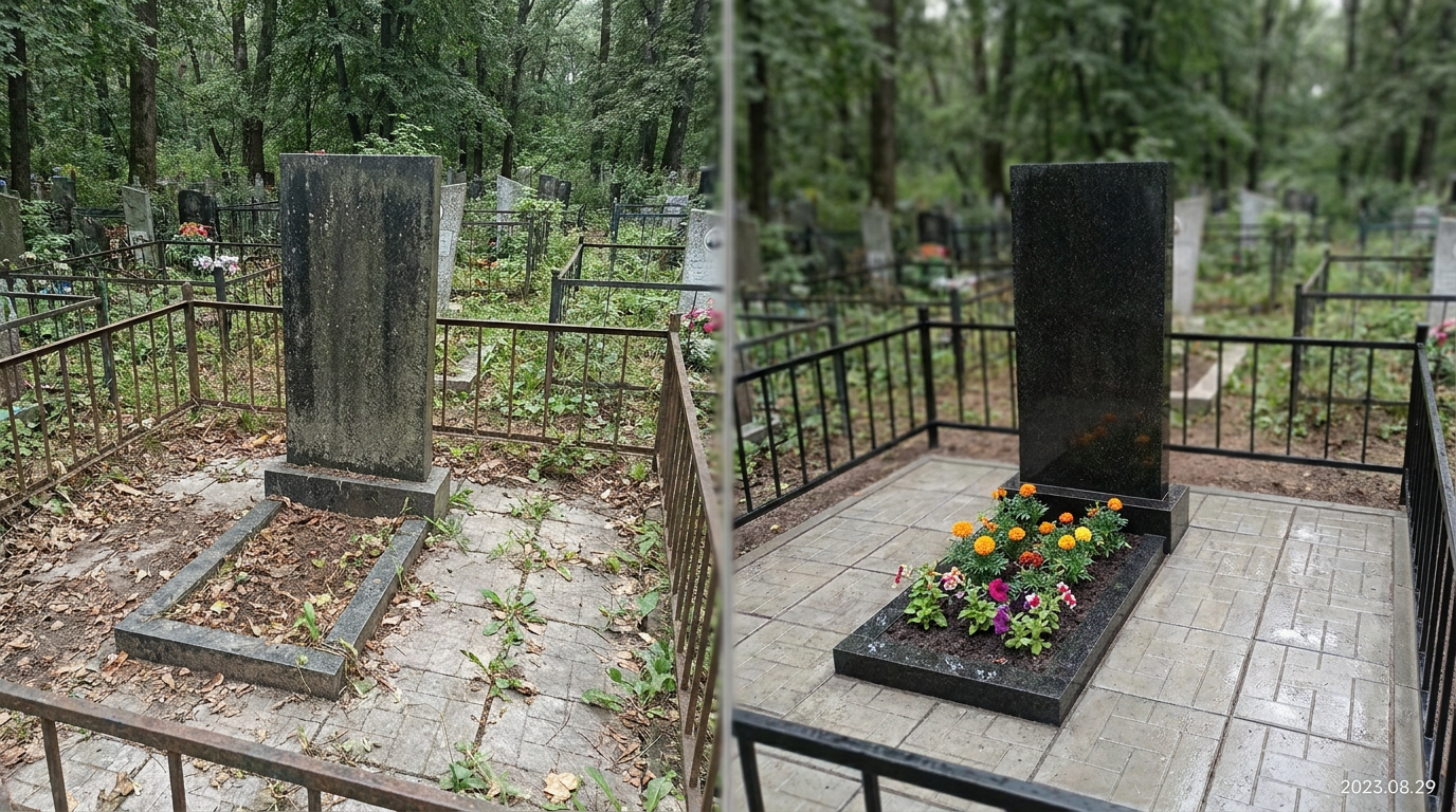 Уборка могилы в Самаре — пример 2